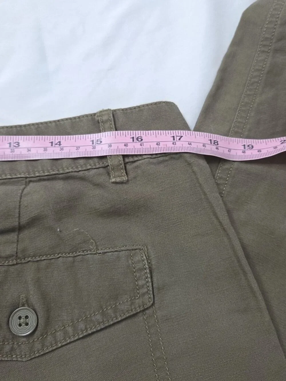 Loft Womens Size 12 Green Linen Cotton Pants Pockets